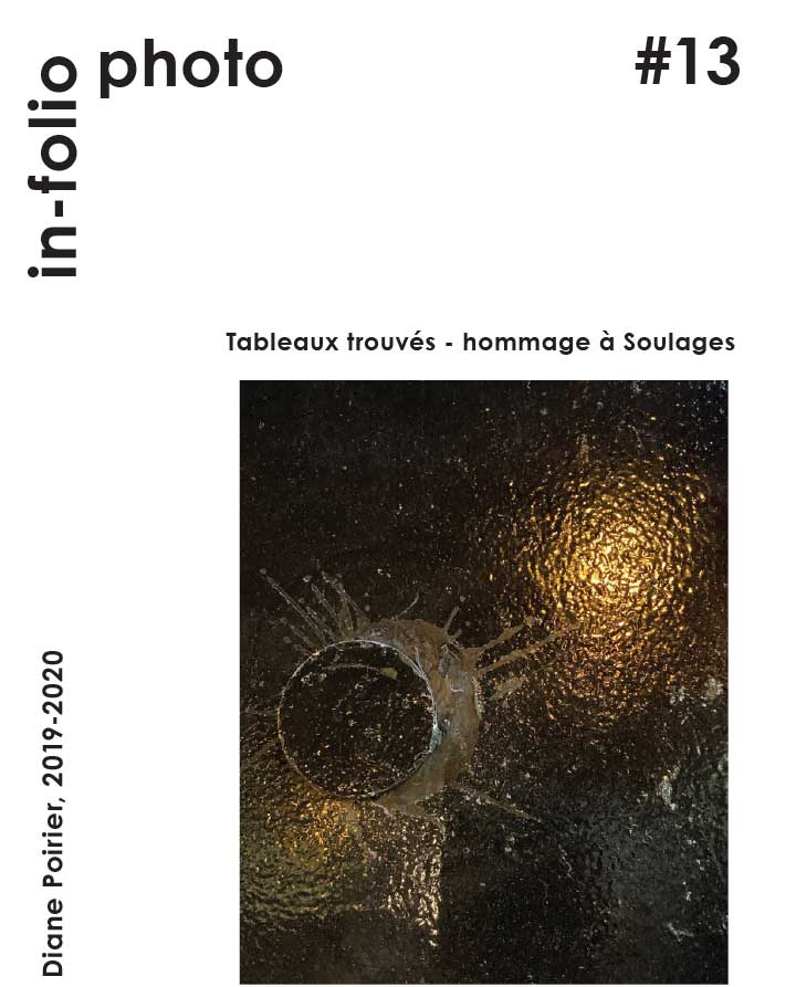In-folio photo #13 / Tableaux trouvés, en hommage à Soulages / Diane Poirier, 2019-2020.